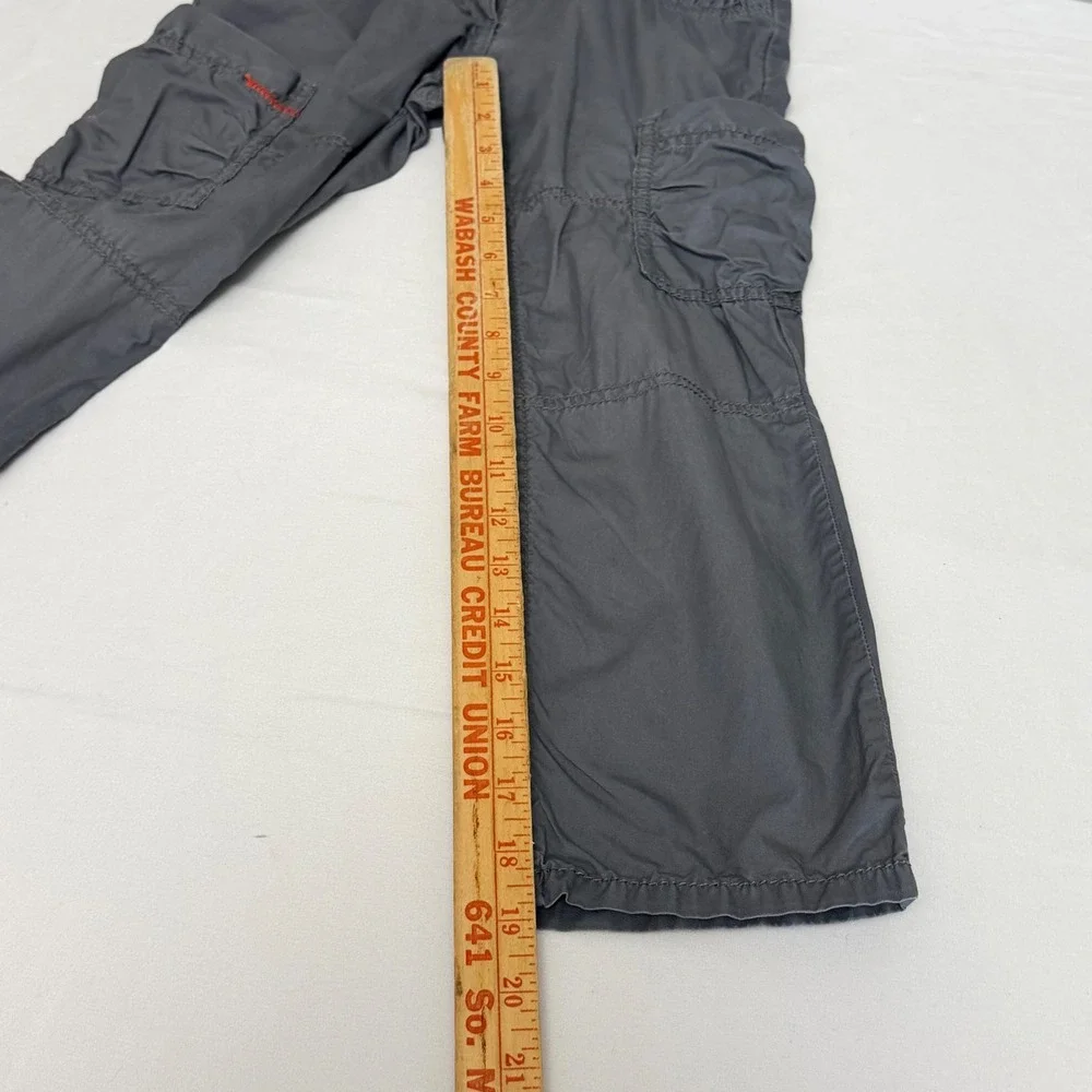 Hanna Andersson Boys Gray Cotton Cargo Pants Adjustable Waist Size 120 US 6/7